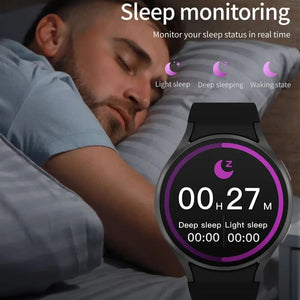 Planet Gates Black Silicone Smart Watch 1.4 inch HD Screen Smartwatch GPS track tracking Heart rate Body Temperature Smart Watch For Samsung Galaxy 2024 New