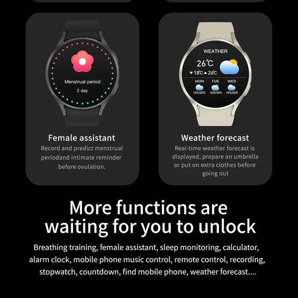 Planet Gates Black Silicone Smart Watch 1.4 inch HD Screen Smartwatch GPS track tracking Heart rate Body Temperature Smart Watch For Samsung Galaxy 2024 New