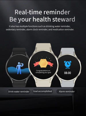 Planet Gates Black Silicone Smart Watch 1.4 inch HD Screen Smartwatch GPS track tracking Heart rate Body Temperature Smart Watch For Samsung Galaxy 2024 New