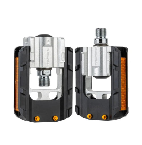 Planet Gates black Silver Folding Bike Pedals Foldable Pedal MTB Road Bike Road Bike Anti-Skid Reflective Sealed Bearing Cr-Mo Universal Pedals 9/16