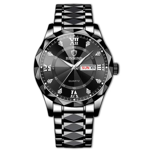 Planet Gates Black Silver Zhen BINBOND Top Brand Luxury Fashion Watch Men Waterproof Week Date Clock Sport Watch Men Quartz Wristwatch Relogio Masculino B2521