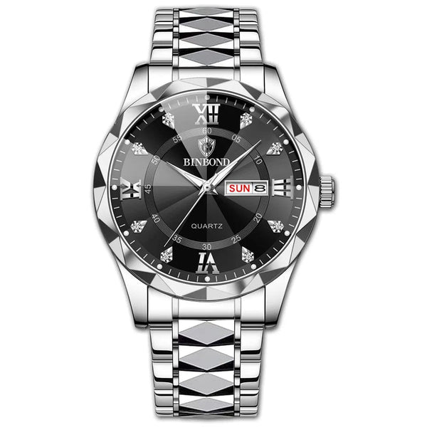 Planet Gates Black Silver Zhen BINBOND Top Brand Luxury Fashion Watch Men Waterproof Week Date Clock Sport Watch Men Quartz Wristwatch Relogio Masculino B2521