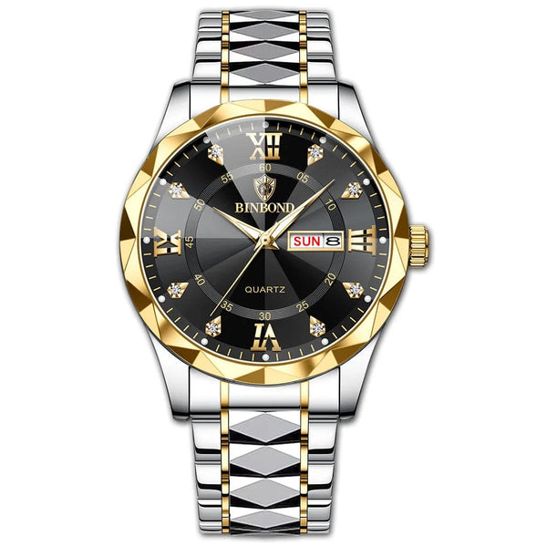 Planet Gates Black Silver Zhen BINBOND Top Brand Luxury Fashion Watch Men Waterproof Week Date Clock Sport Watch Men Quartz Wristwatch Relogio Masculino B2521