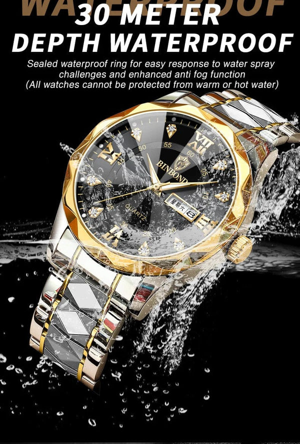 Planet Gates Black Silver Zhen BINBOND Top Brand Luxury Fashion Watch Men Waterproof Week Date Clock Sport Watch Men Quartz Wristwatch Relogio Masculino B2521