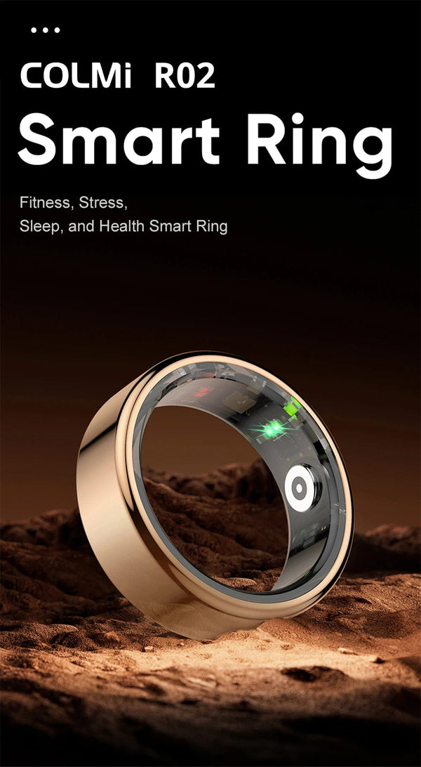 Planet Gates black / Size 8 COLMI R02 Smart Ring Military Grade Titanium Steel Shell Health Monitoring IP68 & 3ATM Waterproof Multi-sport Modes