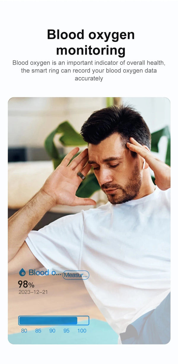 Planet Gates black / Size 8 COLMI R02 Smart Ring Military Grade Titanium Steel Shell Health Monitoring IP68 & 3ATM Waterproof Multi-sport Modes