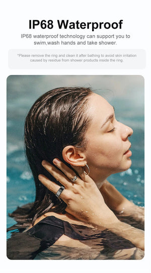 Planet Gates black / Size 8 COLMI R02 Smart Ring Military Grade Titanium Steel Shell Health Monitoring IP68 & 3ATM Waterproof Multi-sport Modes