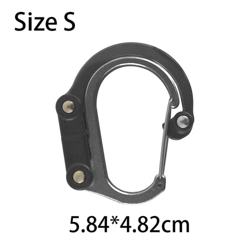 Planet Gates black size S Multifunctional Hybrid Gear Clip Carabiner 360 Degree Rotating Hook Strong Buckle Camping Hiking Travel Backpack Outdoor Gadget
