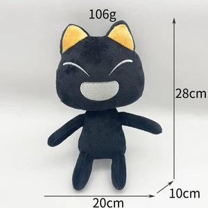 Planet Gates black smile eyes / cat 27-30cm New Toro Inoue Cat Plush Anime Game Doll Stuffed Kittens Plushie Cartoon Couple Black and White Cats Decor Gift Toys for Kids