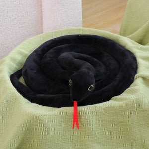 Planet Gates black snake zy / 160cm Artificial Python Plush Toy Long Snake Yellow Orange Green Python Plush Toy Decorate The House Holiday Decorations