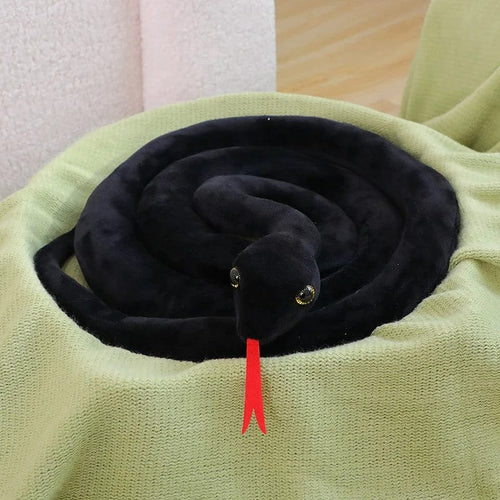 Planet Gates black snake zy / 160cm Artificial Python Plush Toy Long Snake Yellow Orange Green Python Plush Toy Decorate The House Holiday Decorations