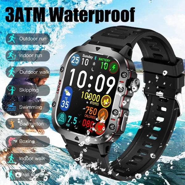 Planet Gates Black-Steel-B-2A / Outdoor Sports Watch 2024 New Rugged Military GPS Smart Watch Men AMOLED HD Screen Heart Rate Bluetooth Call Waterproof Outdoor SmartWatch For Xiaomi