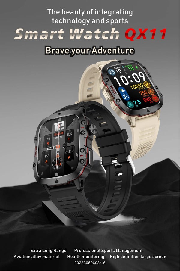 Planet Gates Black-Steel-B-2A / Outdoor Sports Watch 2024 New Rugged Military GPS Smart Watch Men AMOLED HD Screen Heart Rate Bluetooth Call Waterproof Outdoor SmartWatch For Xiaomi