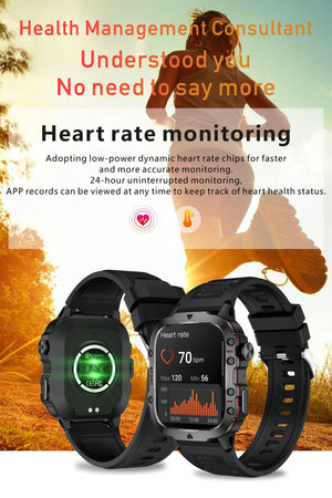 Planet Gates Black-Steel-B-2A / Outdoor Sports Watch 2024 New Rugged Military GPS Smart Watch Men AMOLED HD Screen Heart Rate Bluetooth Call Waterproof Outdoor SmartWatch For Xiaomi