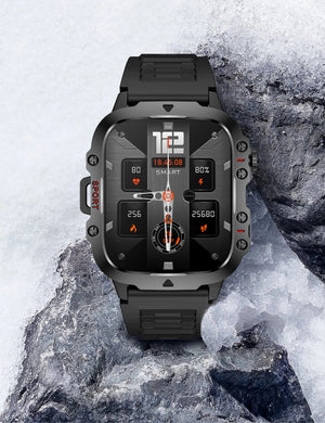 Planet Gates Black-Steel-B-2A / Outdoor Sports Watch 2024 New Rugged Military GPS Smart Watch Men AMOLED HD Screen Heart Rate Bluetooth Call Waterproof Outdoor SmartWatch For Xiaomi