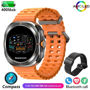 Planet Gates Black steel strip A / Galaxy Watch Ultra 2024 New For Samsung Galaxy Watch 7 Classic Smart Watch Men women Custom Dial HD AMOLED Voice Call GPS NFC Tracker Sport Watches