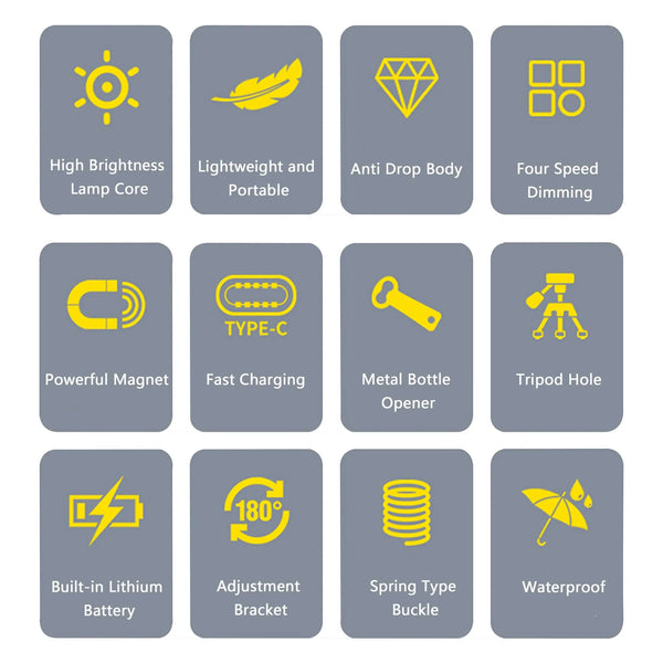 Planet Gates black Strong Light Portable Mini Keychain Small Flashlight Charging Camping Work Multifunctional Auto Repair LED