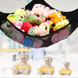 Planet Gates Black Stuffed Animals Jumbo Toy Storage Hammock, Stuffed Animal Storage Holder Toy Hammock Organizer Hanging For Nursery Play Room Kids Bedroom Christmas, Halloween, Thanksgiving Day Gift Easter Gift