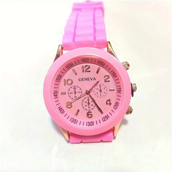 Planet Gates black Stylish Round Pointer Quartz Watch, Triple Dial Silicone Watchband Sports Wristwatch For Women And Men, Ideal choice for Gifts