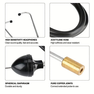 Planet Gates Black Super-Sensitive Automotive Engine Diagnostic Tool: Mechanic's Stethoscope for Cars, Trucks & Motorcycles!