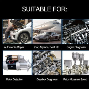 Planet Gates Black Super-Sensitive Automotive Engine Diagnostic Tool: Mechanic's Stethoscope for Cars, Trucks & Motorcycles!