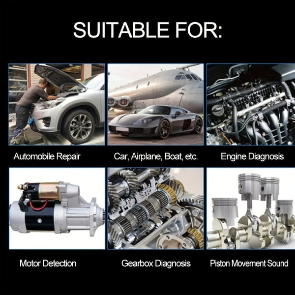 Planet Gates Black Super-Sensitive Automotive Engine Diagnostic Tool: Mechanic's Stethoscope for Cars, Trucks & Motorcycles!