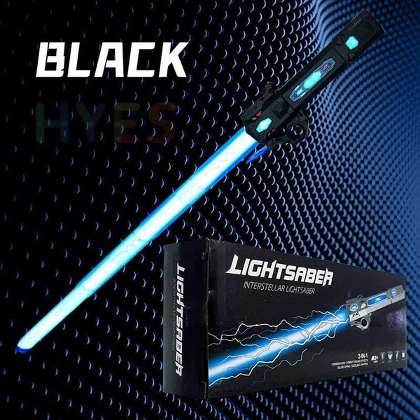 Planet Gates Black Sword New Retractable Lightsaber Finger Rotating Laser Sword Flash Luminous Sound Cosplay Props Duels Battle Toy Gifts For Kids Adults