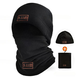 Planet Gates Black Tactical Military Fleece Hat&Scarf Set Thermal Head Cover Winter Warm Balaclava Face Mask Sports Cycling Bonnet Neck Protector