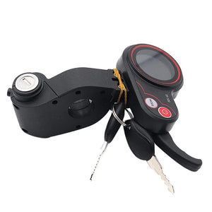 Planet Gates Black TF-100 LCD Display Throttle Meter Dashboard 6PIN Switch With Electric Door Lock Key For KUGOO M4 Electric Scooter