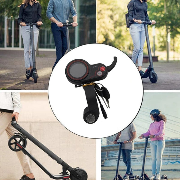 Planet Gates Black TF-100 LCD Display Throttle Meter Dashboard 6PIN Switch With Electric Door Lock Key For KUGOO M4 Electric Scooter