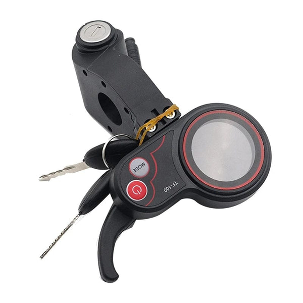 Planet Gates Black TF-100 LCD Display Throttle Meter Dashboard 6PIN Switch With Electric Door Lock Key For KUGOO M4 Electric Scooter