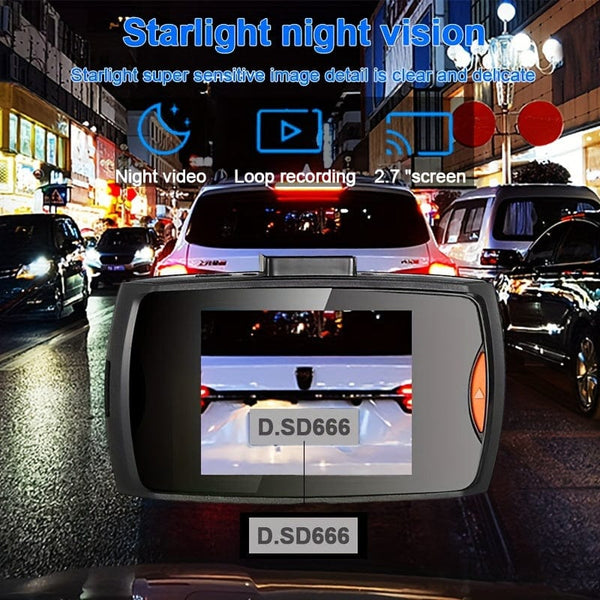 Planet Gates Black / U3 Full Car DVR Recorder With 140° Wide Angle View - Capture Every Moment While You Drive!