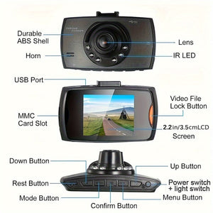 Planet Gates Black / U3 Full Car DVR Recorder With 140° Wide Angle View - Capture Every Moment While You Drive!