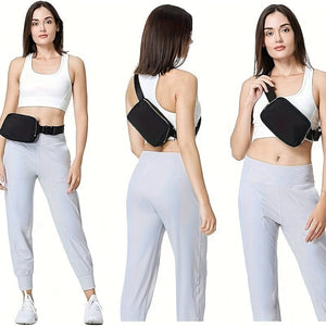 Planet Gates Black / Unisex Black Unisex Mini Belt Bag With Adjustable Strap Small Fanny Pack For Workout Running Traveling Hiking, Holiday Gifts