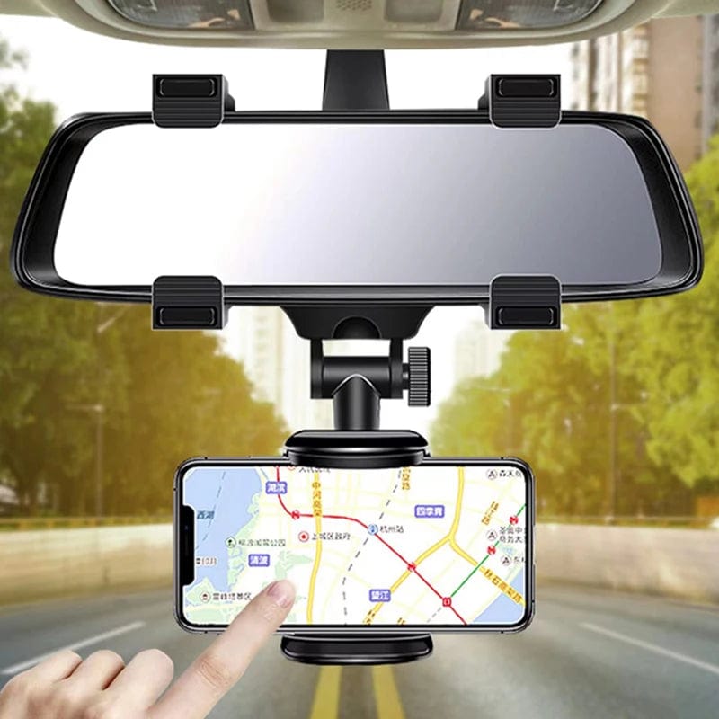 Planet Gates Black Universal 360 Rotatable Car Rearview Mirror Mount Stand Holder Stand Cradle For Cell Phone GPS Car Rear View Mirror Bracket