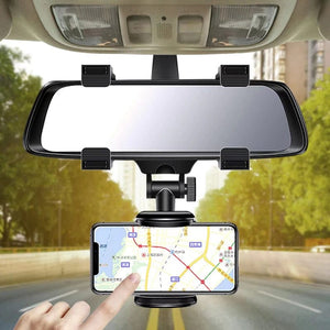 Planet Gates Black Universal 360 Rotatable Car Rearview Mirror Mount Stand Holder Stand Cradle For Cell Phone GPS Car Rear View Mirror Bracket