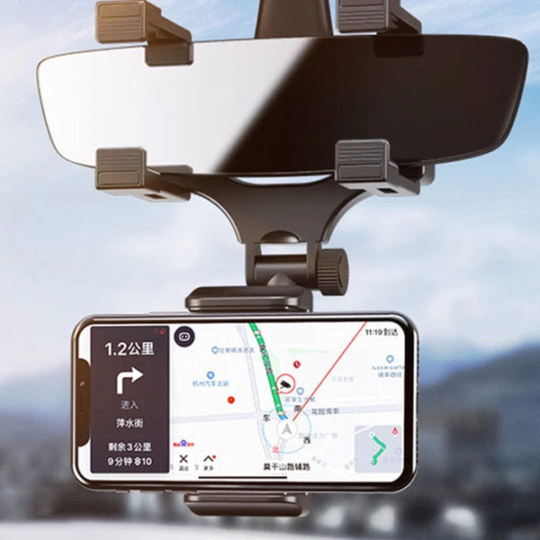 Planet Gates Black Universal 360 Rotatable Car Rearview Mirror Mount Stand Holder Stand Cradle For Cell Phone GPS Car Rear View Mirror Bracket