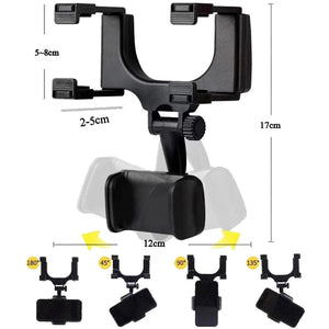 Planet Gates Black Universal 360 Rotatable Car Rearview Mirror Mount Stand Holder Stand Cradle For Cell Phone GPS Car Rear View Mirror Bracket
