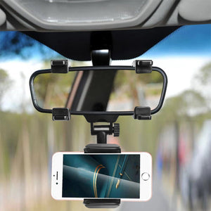 Planet Gates Black Universal 360 Rotatable Car Rearview Mirror Mount Stand Holder Stand Cradle For Cell Phone GPS Car Rear View Mirror Bracket