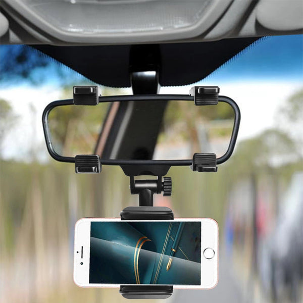 Planet Gates Black Universal 360 Rotatable Car Rearview Mirror Mount Stand Holder Stand Cradle For Cell Phone GPS Car Rear View Mirror Bracket