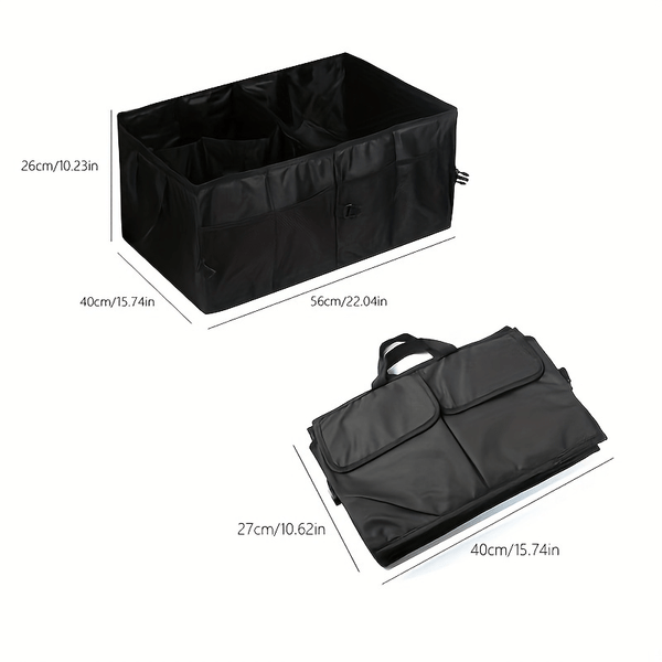 Planet Gates Black Universal Car Trunk Storage Bag, Oxford Cloth Thickened Storage Organizer, Front Seat Or Rear Seat Car Interior, Auto Grocery Storage Box