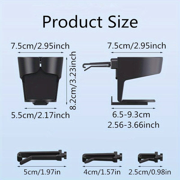 Planet Gates Black Universal Car Vent Cup Holder Air Outlet Clip Portable Bottled Canned Drink Water Cup Holder Auto Accessories