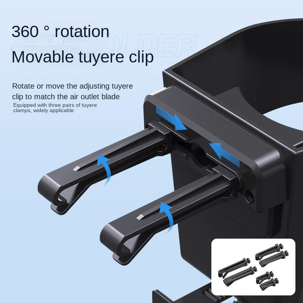 Planet Gates Black Universal Car Vent Cup Holder Air Outlet Clip Portable Bottled Canned Drink Water Cup Holder Auto Accessories