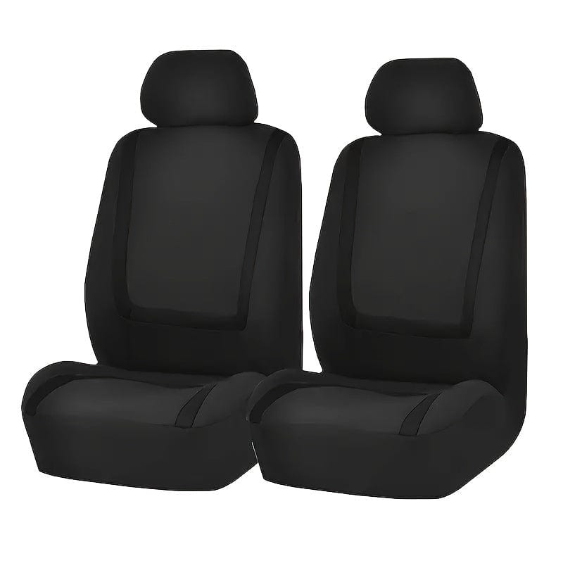 Planet Gates Black Universal Fit Car Seat Covers For Front Driver And Passenger Seats, High-Quality Fabric, Protective Auto Chair Slipcovers With Accent Stripes, Easy To Install, Durable Vehicle Interior Enhancements