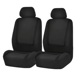 Planet Gates Black Universal Fit Car Seat Covers For Front Driver And Passenger Seats, High-Quality Fabric, Protective Auto Chair Slipcovers With Accent Stripes, Easy To Install, Durable Vehicle Interior Enhancements