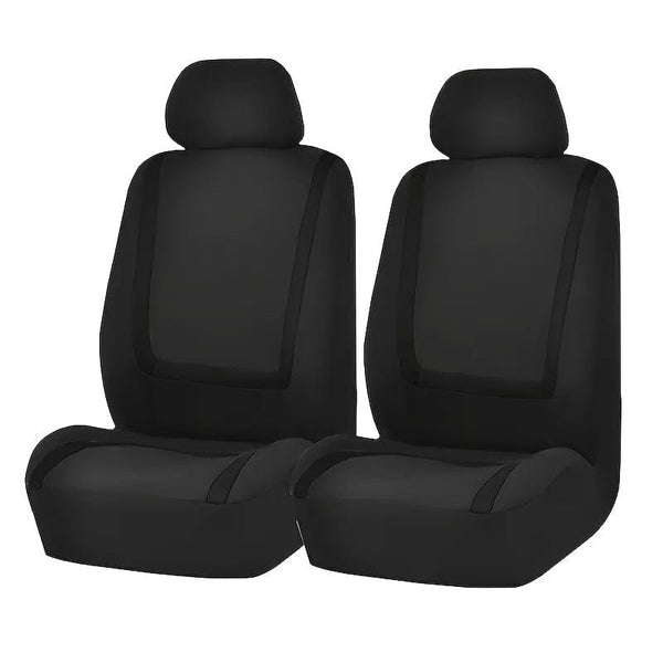 Planet Gates Black Universal Fit Car Seat Covers For Front Driver And Passenger Seats, High-Quality Fabric, Protective Auto Chair Slipcovers With Accent Stripes, Easy To Install, Durable Vehicle Interior Enhancements