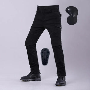 Planet Gates Black Upgrade / XXXL Classic Mens Motorcycle Jeans Outdoor Riding Pants With Protective Gear Moto Jeans Knee Pads Removable Motorbike Trousers
