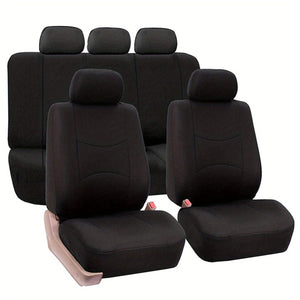 Planet Gates Black Upgrade Your Car Interior With A Universal Fit 5-Seat Polyester Car Seat Cover Set