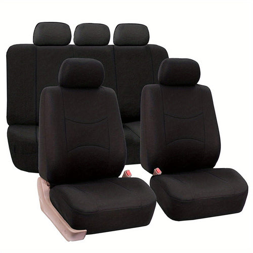 Planet Gates Black Upgrade Your Car Interior With A Universal Fit 5-Seat Polyester Car Seat Cover Set