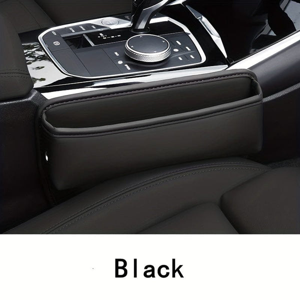 Planet Gates Black Upgrade Your Car with a PU Leather Seat Gap Manager - Keep Your Belongings Secure & Organized!